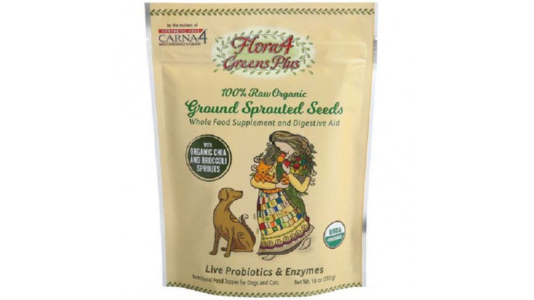 CARNA4 Flora4 Greens Plus Ground Sprouted Seeds – Dog & Cat Supplement