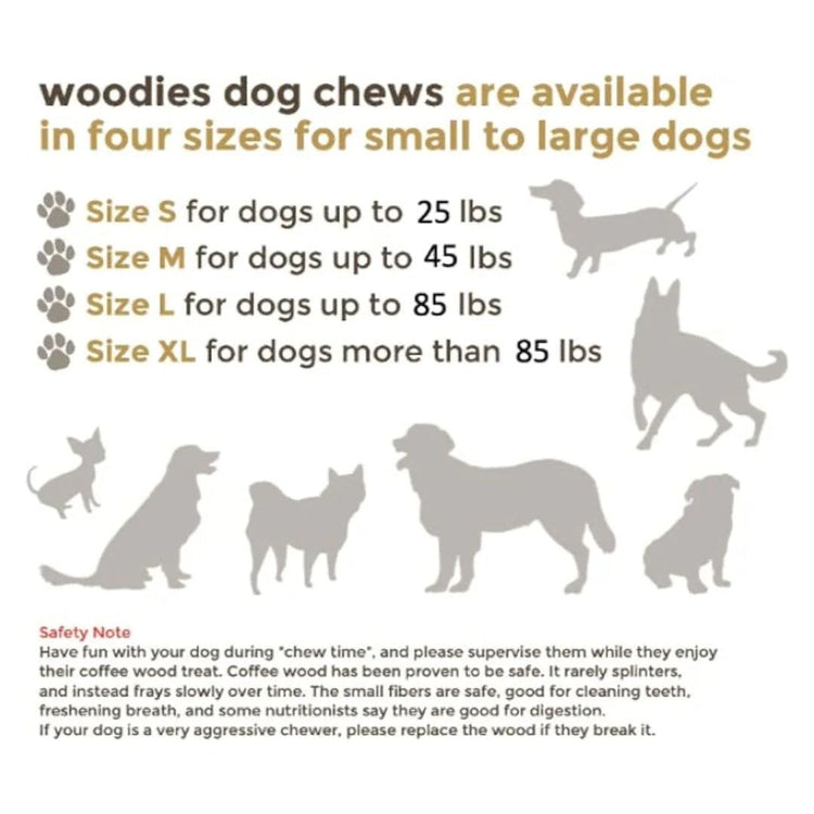 Woodies Coffee Wood Dog Chew – 100% Natural & Long-Lasting