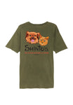 Shinto’s Vintage Olive Mineral-Washed Logo T-Shirt – Back