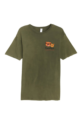 Shinto’s Vintage Olive Mineral-Washed Logo T-Shirt – Front