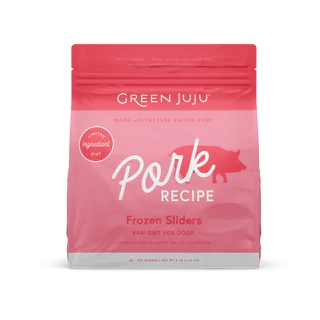 Green Juju Pork Sliders Frozen Dog Food – 3 lb