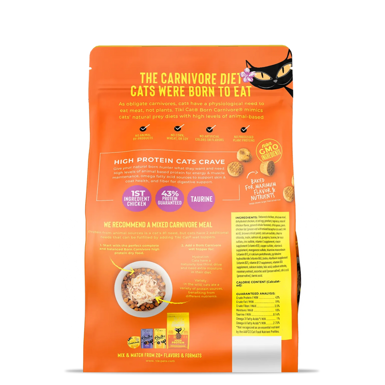 Tiki Cat Born Carnivore Chicken & Egg Dry Cat Food – 2.8 lb