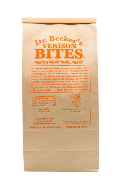 Dr. Becker's Venison Bites - Iron Rich Venison Liver Treats for Dogs & Cats (5 oz)