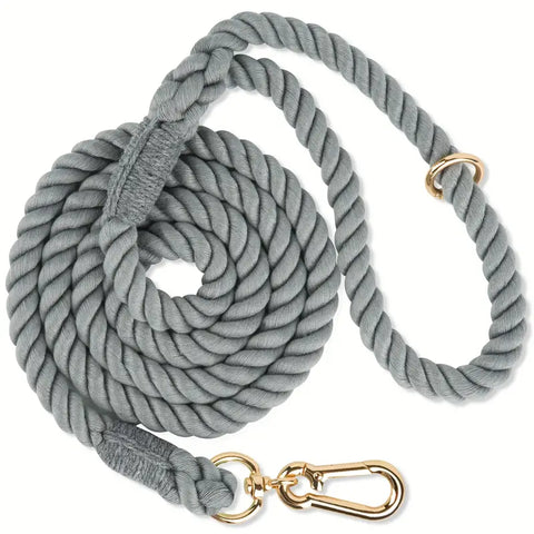 Braided Dog Leash – Grey