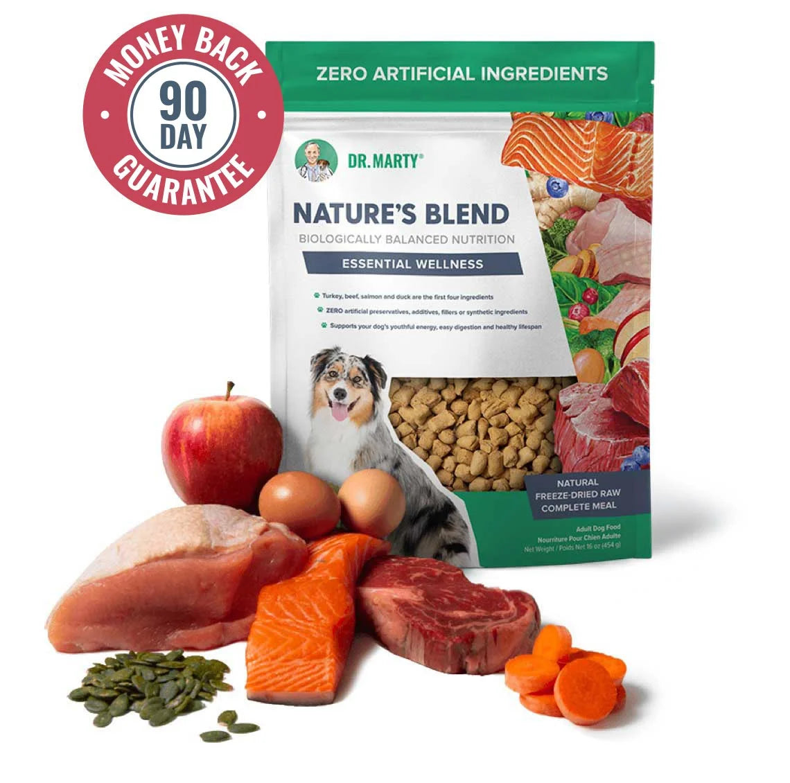 Dr. Marty Nature's Blend Grass-fed Lamb, Venison, Beef & Wild-Caught Mackerel Freeze Dried Meal 16 oz