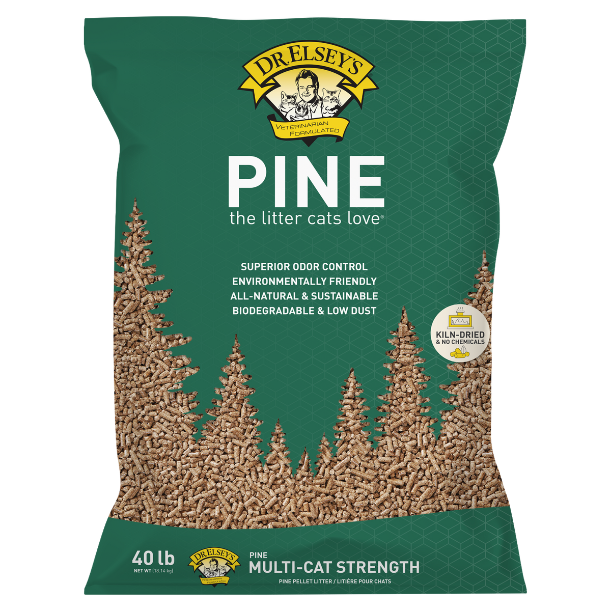 Dr. Elsey's Pine Cat Litter - Environmentally Friendly, Biodegradable & Sustainable 40 lbs