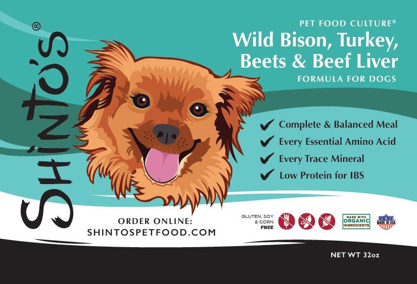 Shinto’s Wild Bison & Beets Balance Formula product label