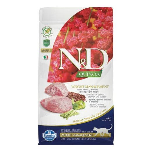 Farmina N&D Quinoa Weight Management Lamb Dry Cat Food – 3.3 lb