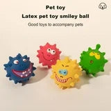 Thorn Ball Pet Latex Toy – Funny Cartoon Chewer with Built-In Sound & Dental Care Nub