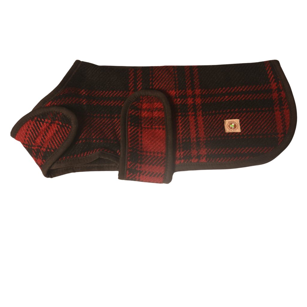 Red Plaid Dog Blanket Coat