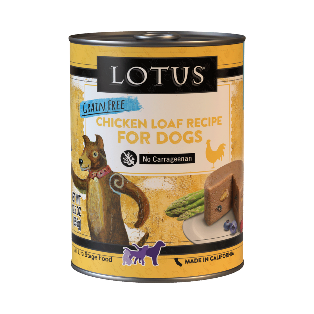Lotus Grain‑Free Chicken Loaf Wet Dog Food – 12.5 oz Can