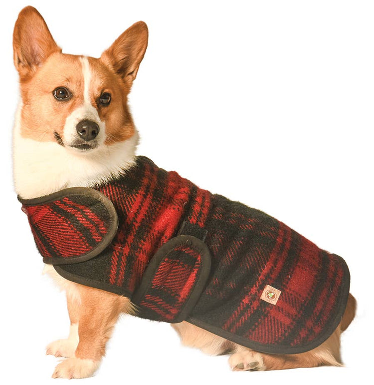 Red Plaid Dog Blanket Coat