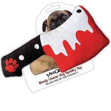 Bloody Knife & Cleaver Squeaky Plush Dog Toys