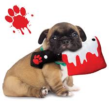 Bloody Knife & Cleaver Squeaky Plush Dog Toys