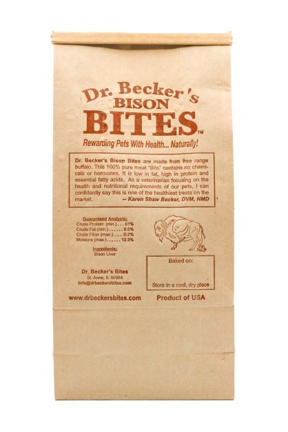 Dr. Becker’s Bison Bites, 5 oz — back label