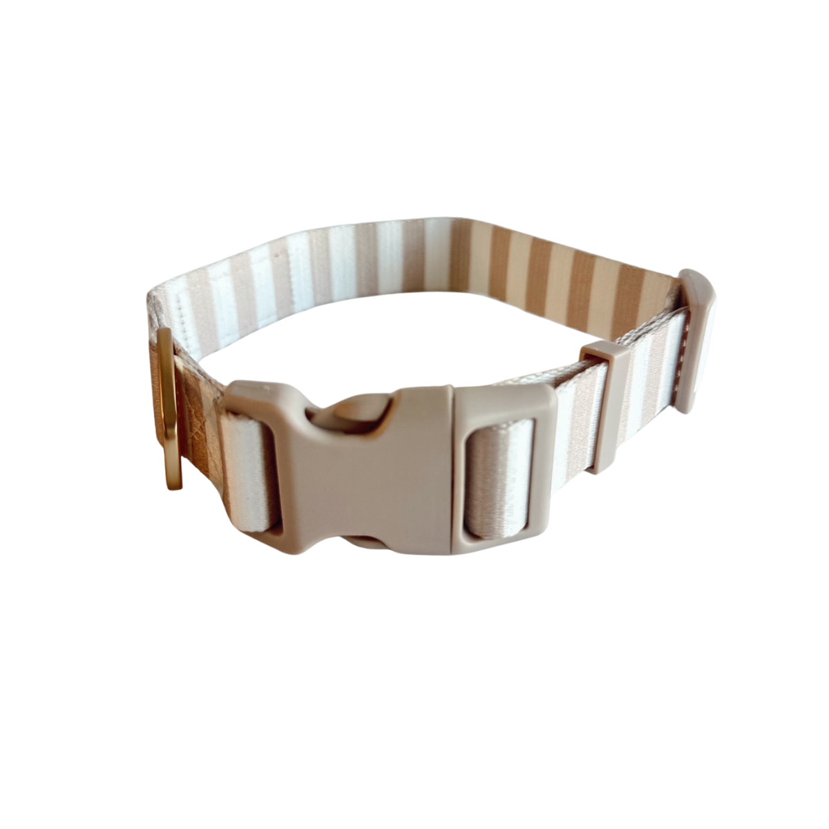 Local Beach Stripe Adjustable Dog Collar Tan