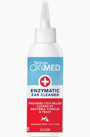 TropiClean OxyMed Enzymatic Ear Cleaner – Dogs & Cats, 4 oz