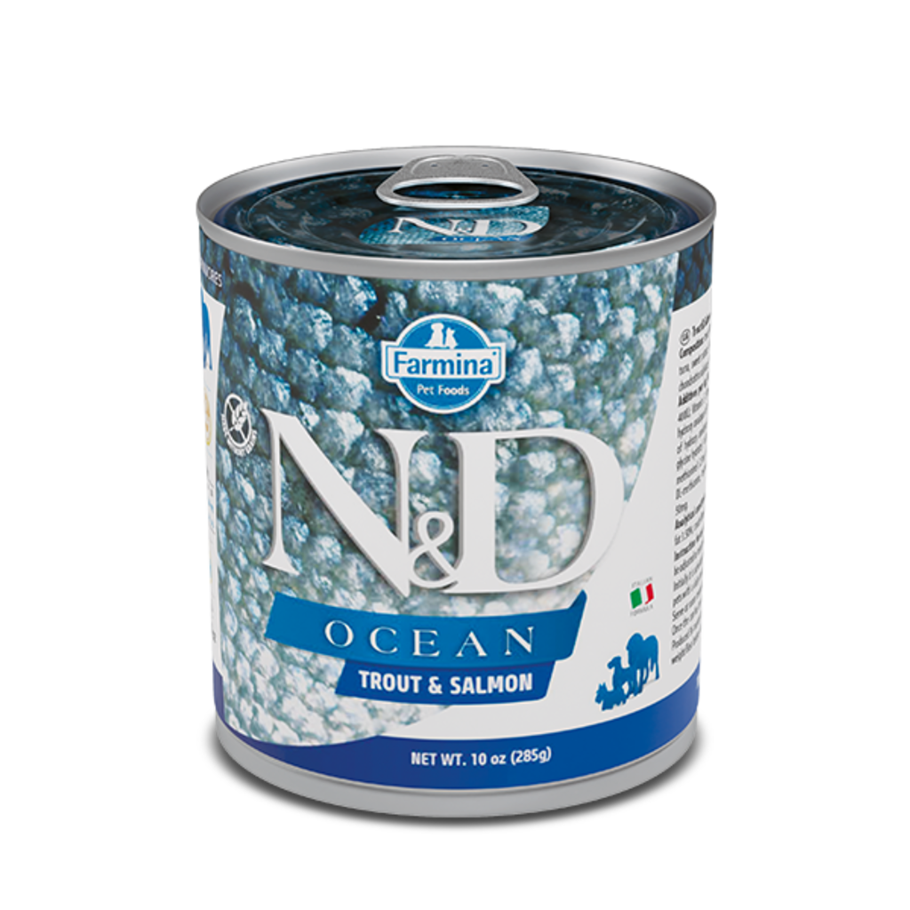 N&D Grain Free Ocean Trout & Salmon Stew Canned food for Dogs - 10 oz.