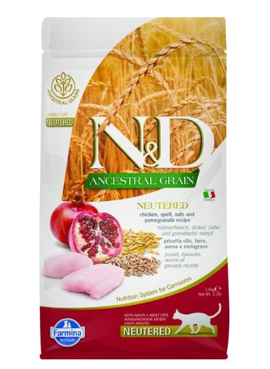 N&D - Chicken & Pomegranate Recipe for Neutered Cats - 3.3 lbs