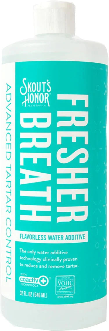 Skout's Honor "Fresher Breath" Flavorless Water Additive | Advanced Plaque Control | 16oz