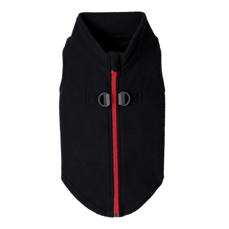 Gooby Zip Up Dog Fleece Vest – Black