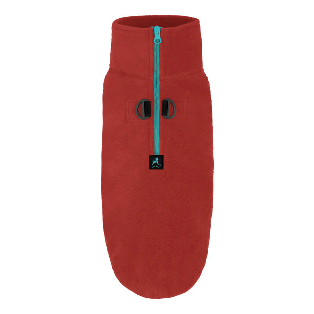 Gooby Half Zip Dog Fleece Vest – Burgundy