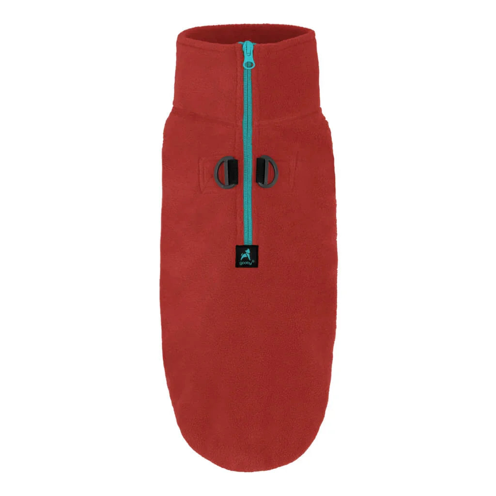 Gooby Half Zip Dog Fleece Vest – Burgundy