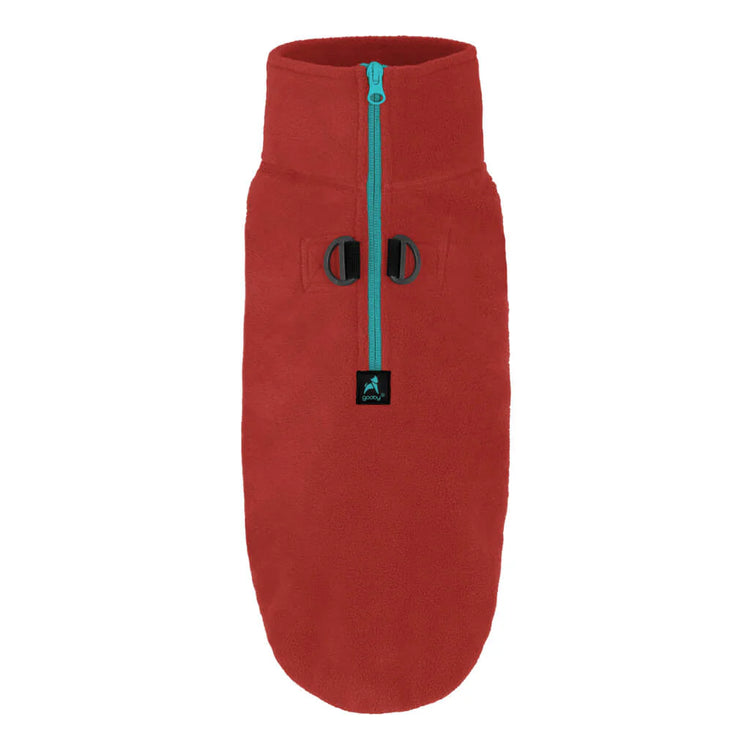 Gooby Half Zip Dog Fleece Vest – Burgundy