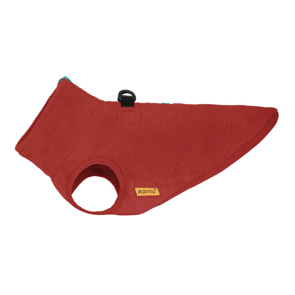 Gooby Half Zip Up Fleece Vest - Burgundy