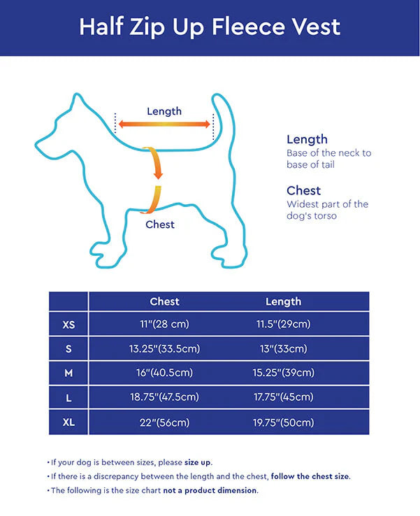Gooby Half Zip Dog Fleece Vest – Blue