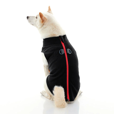 Gooby Zip Up Dog Fleece Vest – Black