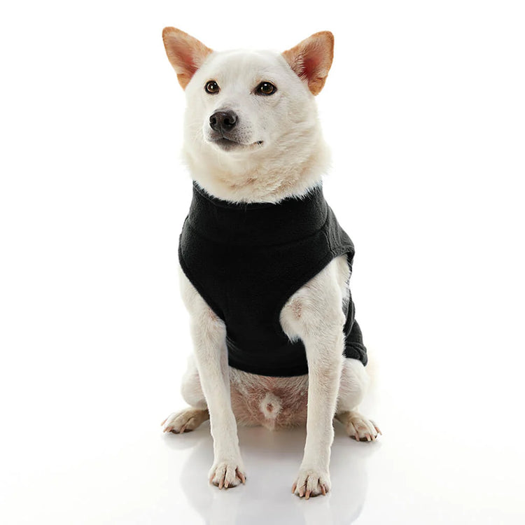 Gooby Zip Up Dog Fleece Vest – Black