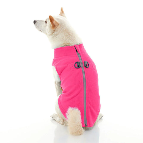 Gooby Zip Up Dog Fleece Vest – Pink