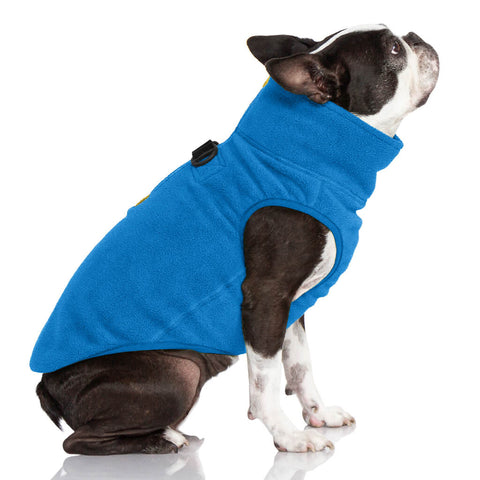 Gooby Half Zip Dog Fleece Vest – Blue