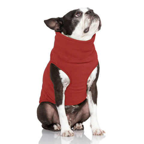 Gooby Half Zip Dog Fleece Vest – Burgundy