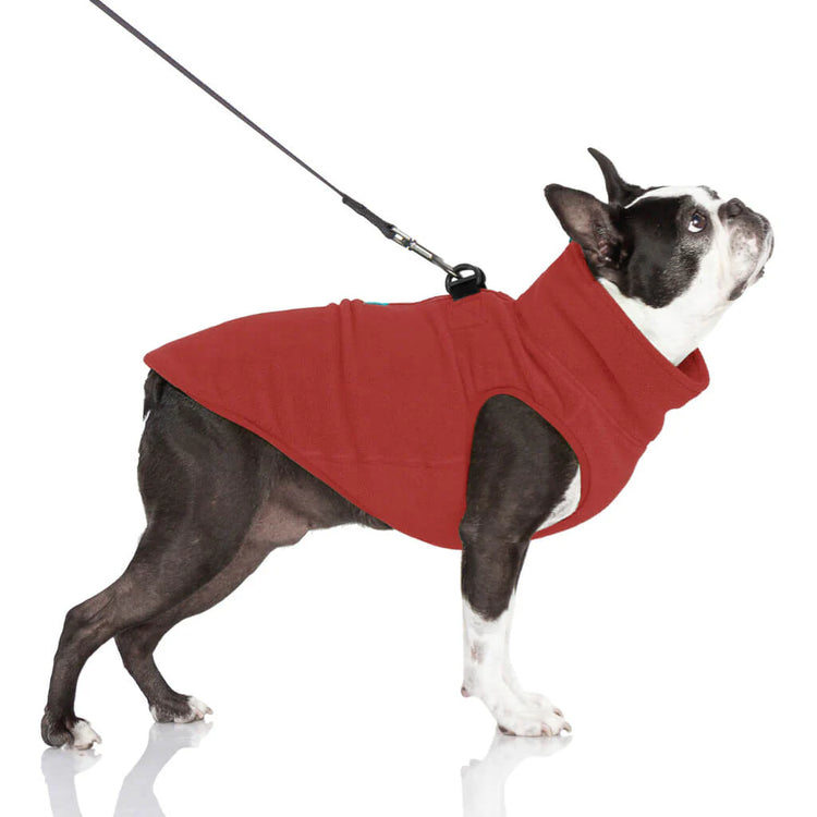 Gooby Half Zip Dog Fleece Vest – Burgundy