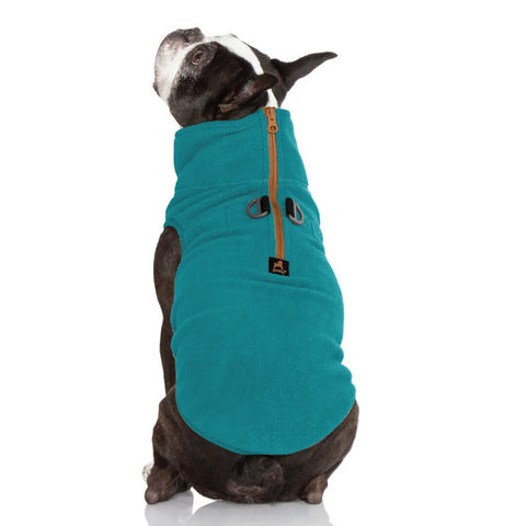 Gooby Half Zip Dog Fleece Vest – Turquoise