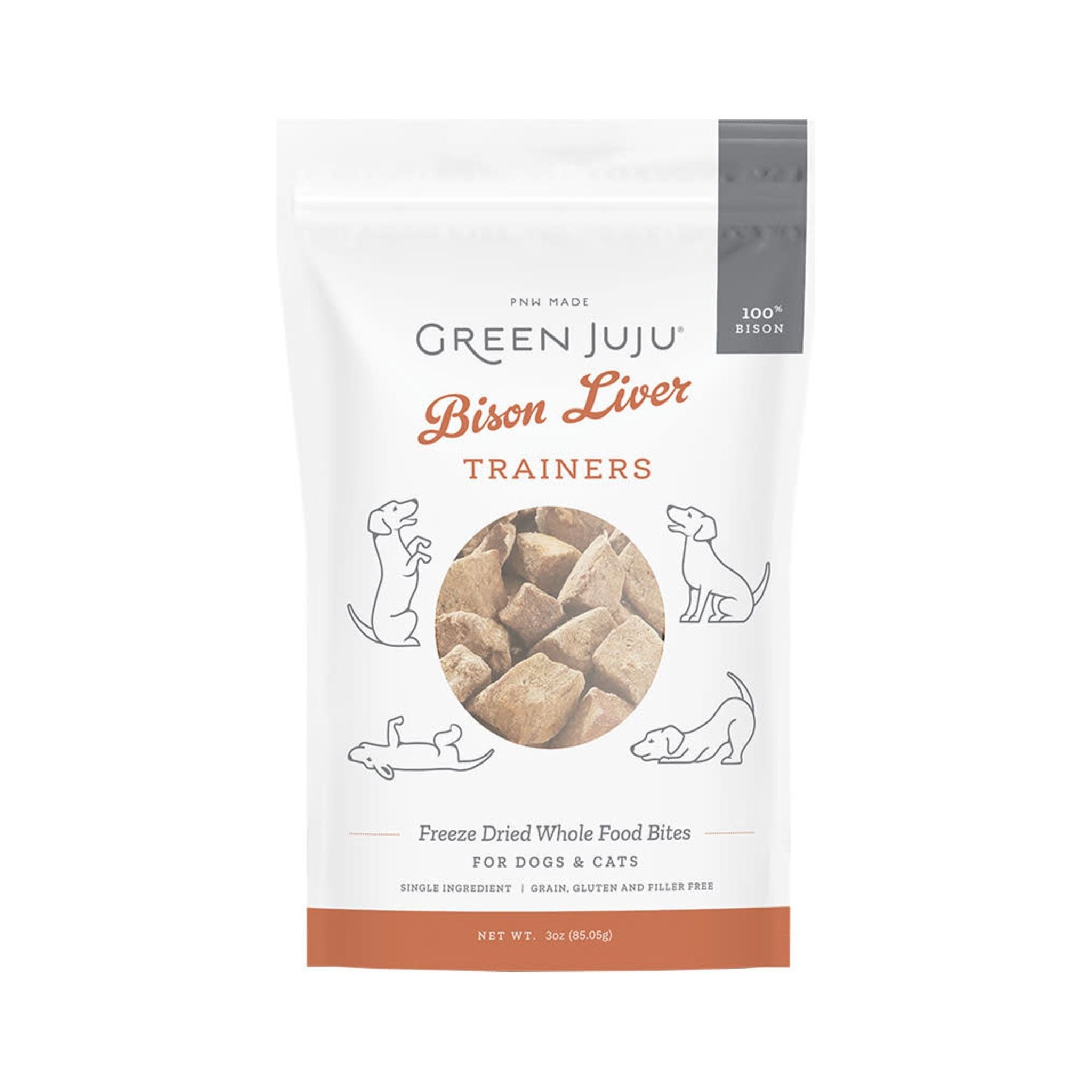 Green Juju Bison Liver Trainers – Freeze-Dried Single-Ingredient Treats