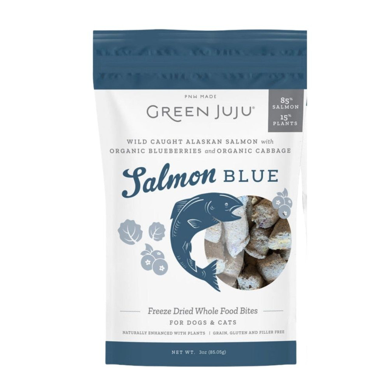 Green Juju - Freeze Dried Dog Whole Food Bites- Salmon Blue 18 oz.