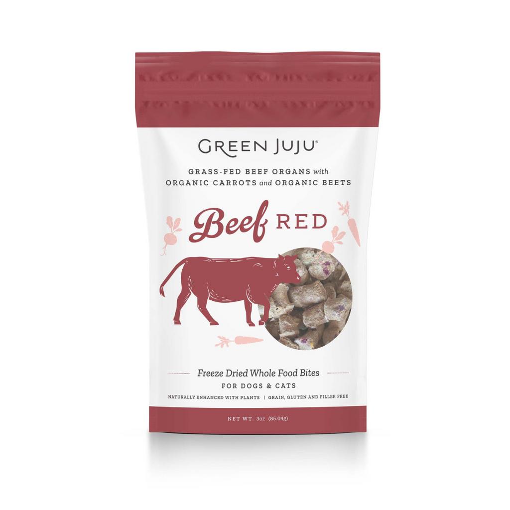 Green Juju Freeze-Dried Beef Red Bites – Grass-Fed Beef & Organic Veggies