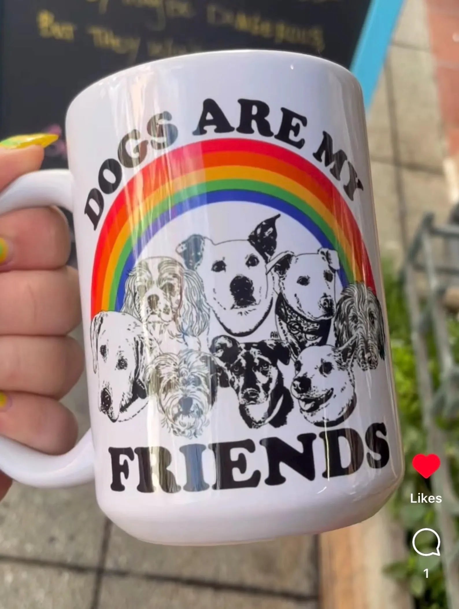 Astral Weekend "Dogs Are My Friends" Mug – 15oz Ceramic Coffee Cup for Dog Lovers