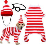 Red & White Striped Character Dog Costume Set