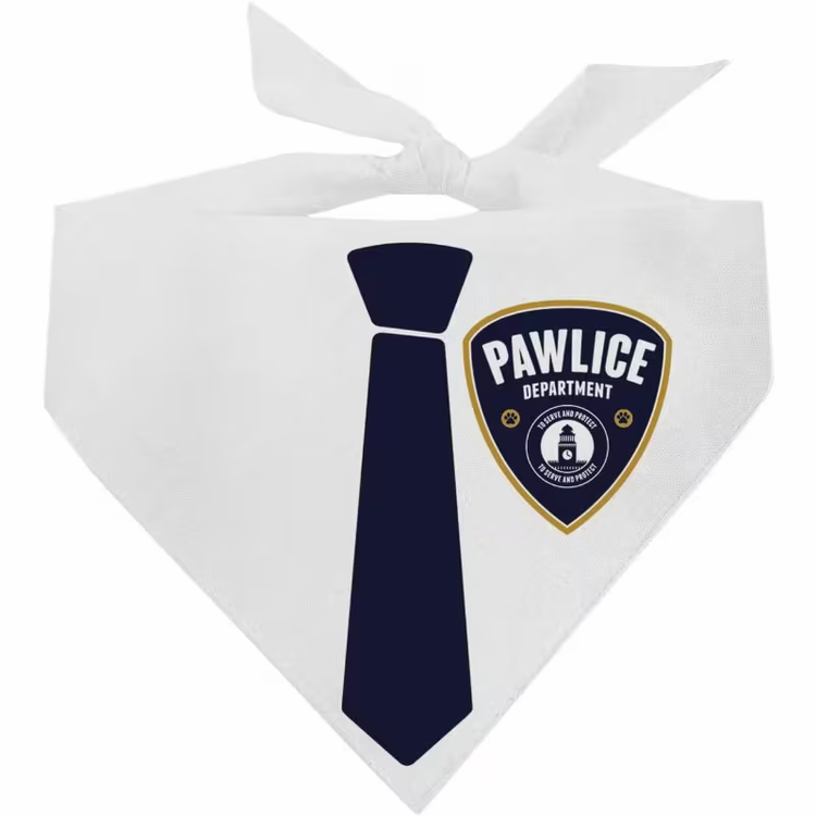 “Pawlice Department” Pet Bandana with Officer Tie