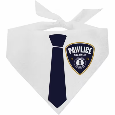 “Pawlice Department” Pet Bandana with Officer Tie