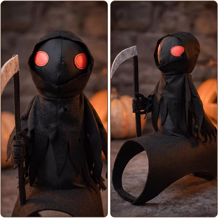 Grim Reaper Rider Dog Costume with Scythe