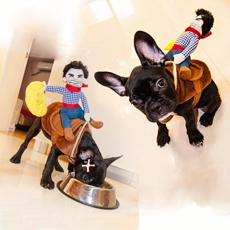 Cowboy Rider Dog Costume with Plush Rodeo Figure