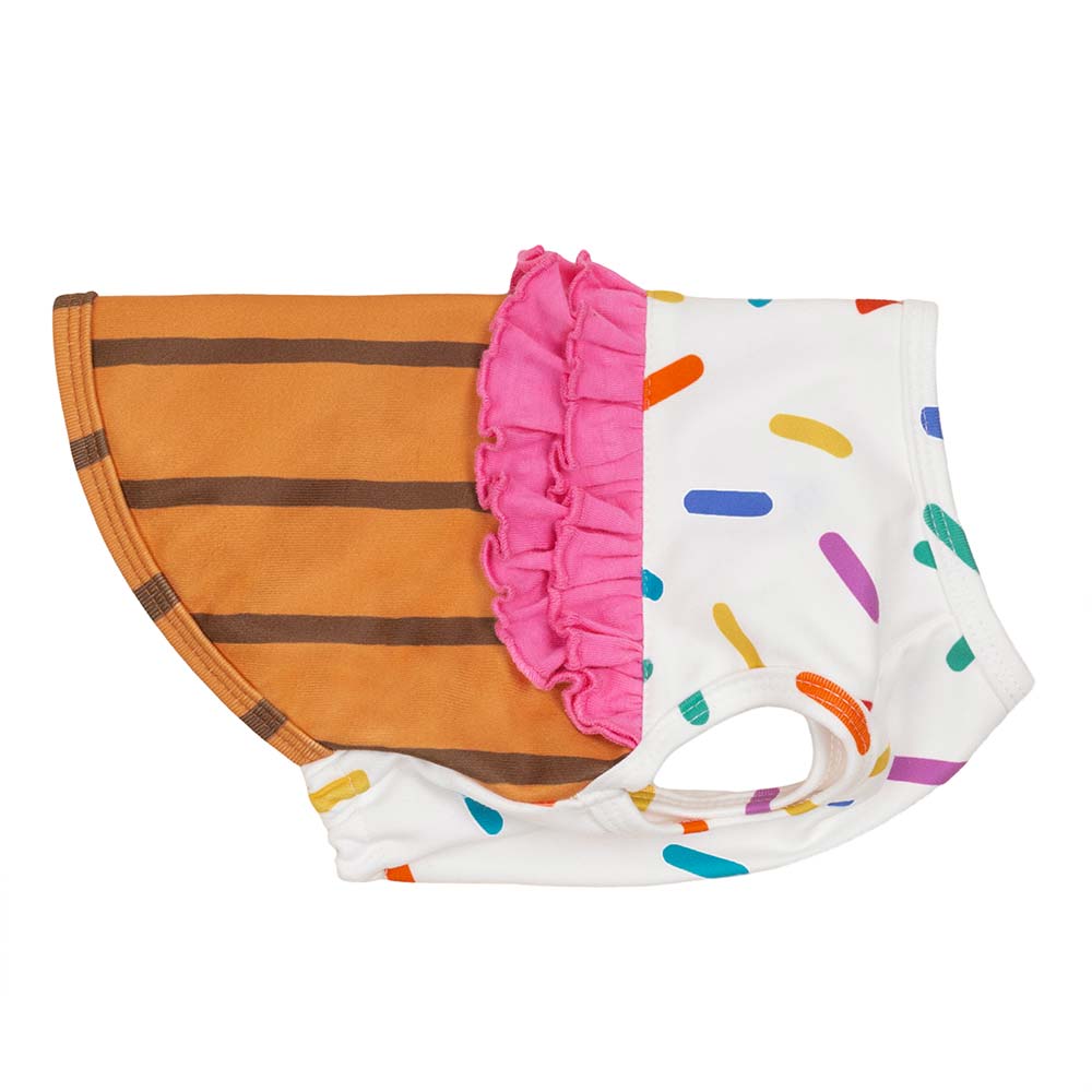 Cupcake Dog Costume with Sprinkles and Pink Ruffles