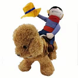 Cowboy Rider Dog Costume with Plush Rodeo Figure