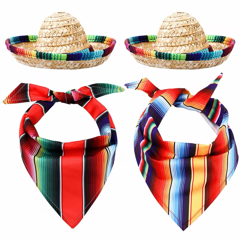 Pet Sombrero & Bandana Set