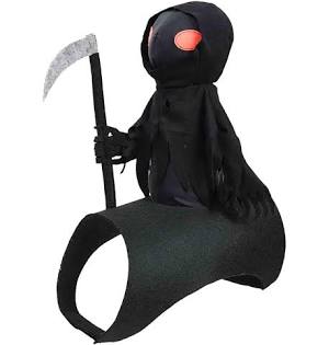 Grim Reaper Rider Dog Costume with Scythe